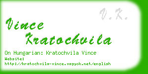 vince kratochvila business card